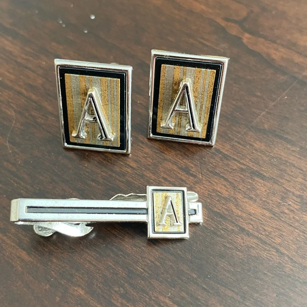 Vintage VTG 18 Piece Cuff Link Tie Clip Lapel Pin Lot‎